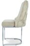 Set of 2 Taupe Velvet Dining Chair with Chrome Legs - Bianca - 8