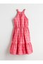 Seray New Season Halter Neck Eyelet Embroidery Detailed Girls' Dress - 3