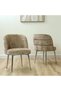 Dania Dining Chairs Set of 2 – Beige Chenille Upholstery with Gold Metal Legs – Mo - 5