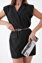 Women's Triangle Buckle Faux Leather Brown Belt - 8