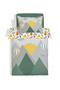 Balloon and Mountain Patterned Bed Sheet Set of 2 Printed Single Duvet Cover Set 160X220 cm - 4