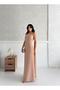 Beige Scarf Detailed One Shoulder Dress - 5