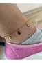 Anklet Steel Yellow Color Zircon Stone - 5