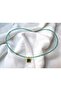 Green Cat's Eye Natural Stone Square Stone Detailed Necklace - 3