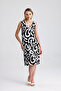 Sleeveless Printed Midi Viscose Dress |   Elb35852 Ecru-Black
