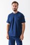Men's John Borners Printed 100% Cotton Shorts and T-Shirt Set Navy Blue - 25Y 7819 - 5