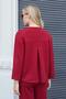 Women's Silky Textured Stone Printed Stretch Fabric V Neck Pocket Button Jacket Cardigan-Burgundy - 2