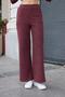 Women's Glittery Camisole High Waist Side Pockets Elastic Waist Wide Leg Trousers - Burgundy - 3