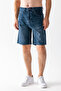 Men's Relaxed Fit 100% Cotton Denim Shorts Dark Blue - 5328 - 7