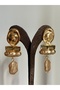 Gold Baguette Stone Hanging Shiny Stone Luxury Earrings - 2