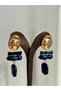 Gold Baguette Stone Hanging Shiny Stone Luxury Earrings - 4