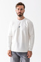Men's Crew Neck J Printed 100% Cotton Sweatshirt White - 25K 5725 - 6