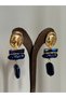 Gold Baguette Stone Hanging Shiny Stone Luxury Earrings - 2