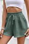 Ghassy Co. Women's 100% Cotton Muslin Vacation Home Inside/Outside Pocketless Lace-Up Shorts - 4