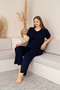 “Bamboo Fabric Plus Size Women's Lace Short Sleeve Pajama Set – Soft, Breathable