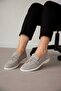 Women's Comfortable Gray Daily Loafer Shoes Modern Design