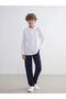 Boys' 100% Cotton School Trousers with Elastic Waist