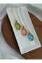 Zircon Stone Bee Detail Oval Cut Necklace Blue - 6