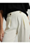 Ecru - Satin Trousers with Belt Detail - 5