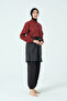 Women's Gilet Plus Size Fully Covered Hijab Swimsuit 22104-25 Claret Red - 2