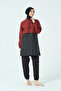 Women's Gilet Plus Size Fully Covered Hijab Swimsuit 22104-25 Claret Red - 3