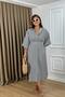 Bat Sleeve Belted Striped Dress - 4