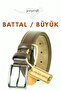 Battal Size / Large Size / Long Size XXL 3.5 cm Classic Brown Men's Genuine Leather Belt