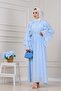 Lora Dress with Ruffle Detail-Blue
