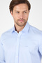 Men's Blue Hard Collar 100% Cotton Slim Fit Shirt 1004250324 - 4