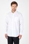 White Long Sleeve Hard Collar Pocketed Easy-Iron Comfort Fit Cotton Shirt 1004250268 - 5