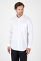 White Long Sleeve Hard Collar Pocketed Easy-Iron Comfort Fit Cotton Shirt 1004250268