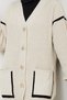 Women's Stripe Detailed Pocketed Thessaloniki Knitted Casual Sweater Cardigan - 6