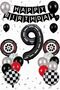 Balloon Set 9 Years Old Birthday Concept Party Supplies Race Theme Wheel Foil Helium Compatible