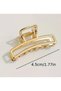 Gold Color Rectangular Metal Peg Hair Clip 4.5 cm Small Size– Stylish and Durable Hair Clip - 2