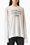 White 1996 Logo Printed T-Shirt - Cotton Blend - Oversized Cut and Worn Details