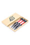 3-Piece Stainless Steel Knives Combination Box Black/Red 13cm
