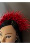 Red Rose and Crystal Detailed Bridal Henna Crown Engagement after Special Occasion Hair Accessory - 6