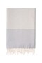 100% Cotton Pinstripe Gray White 90X170 cm Peshtemal Beach Towel - 2