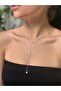 Silver Steel Star Y Necklace - 2