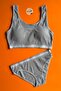 Soleya 2-Pack Camisole Cotton Fabric, Black and Blue Color White Line Bra and Panty Set - 2