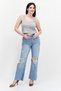 Women Flare Fit Ripped Non Stretchable Denim Jeans, Blue - 2