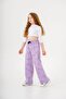 All Area Printed Girl's Sweatpants with Wide Legs - 6