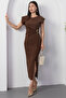 Crew Neck Buckled Ruched Dress YZC25Y228 - 4