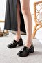 Women's Victorya Black Patent Leather 6 cm Heeled Lofer Shoes
