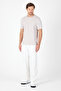 Men's Light Beige Short Sleeve Crew Neck Cotton Slim Fit T-Shirt 1011250165 - 2