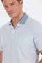 Gray Short Sleeve Polo Neck Pocket Classic Standard Size T-Shirt 1011250171 - 4
