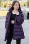 Purple Fur Inside Snap Hooded Girl's down Jacket 21325 - 4