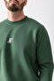 Men's Crew Neck Print Detailed Sweatshirt Green - 25K 5012-1 - 7