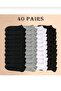 40 Pairs of Mixed Color Booties Socks (Black White Gray Navy Blue)