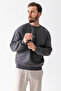 Men's Crew Neck John Borners Printed 3-Strand Sweatshirt Anthracite - 25K 5405-1 - 6